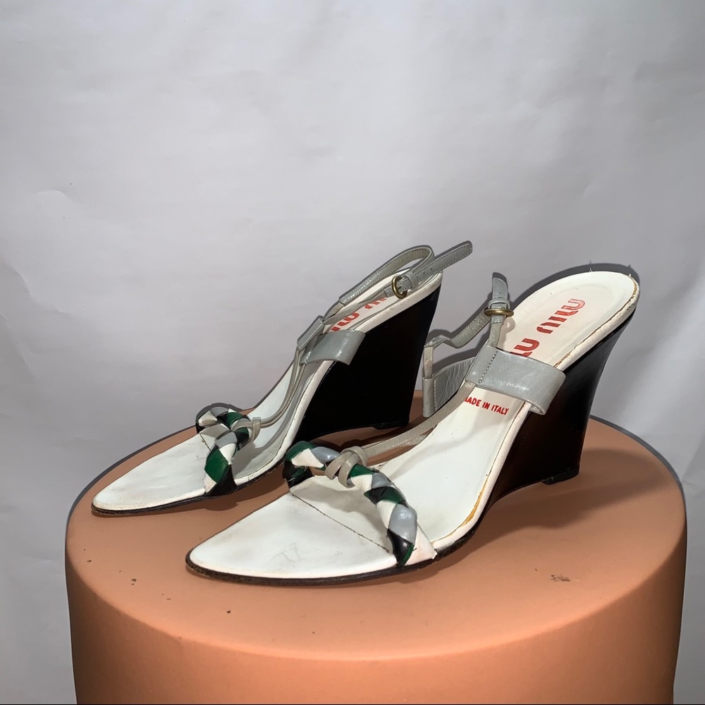 Miu Miu Vintage Leather Thin Wedges 39.5